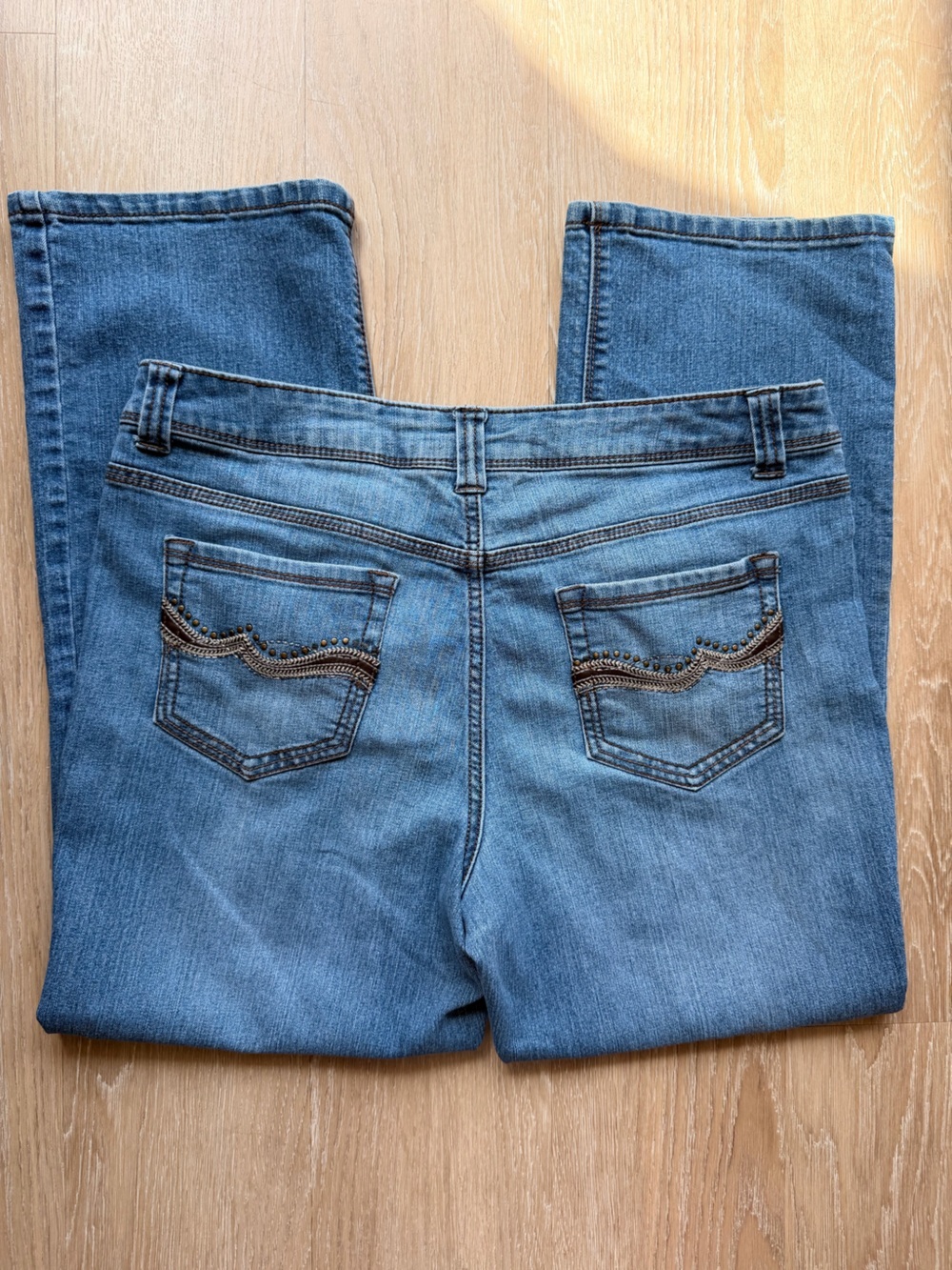 Christopher & Banks Blue Boot Cut Jeans with Decorative Back Pockets